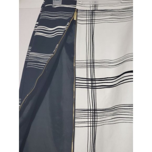 WORTHINGTON Black White ColorBlock Skirt Pencil Above Knee Striped - Picture 6 of 9